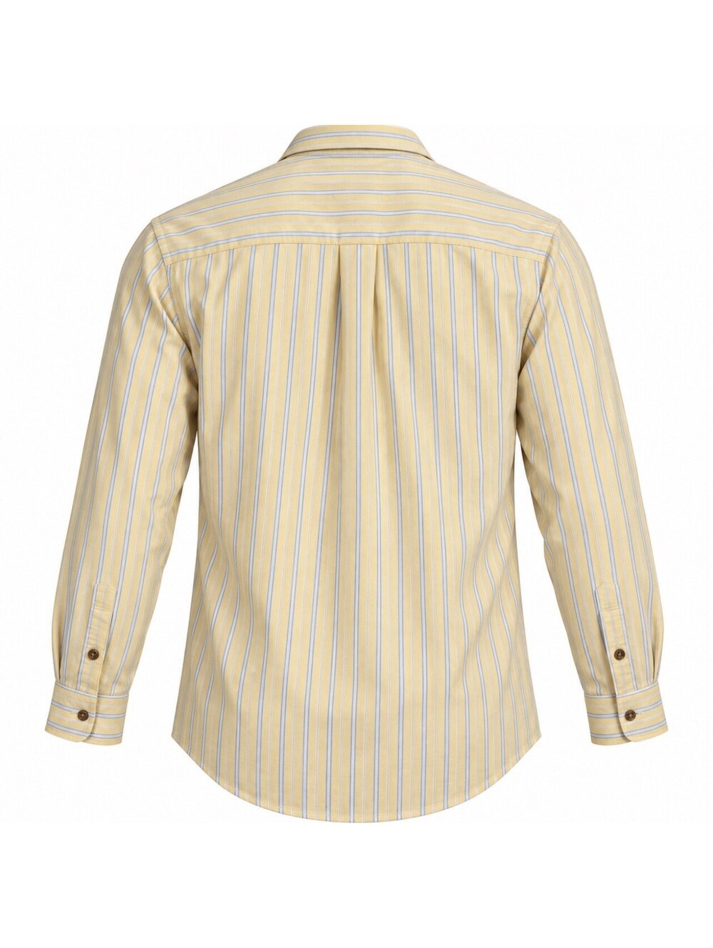 Vtg L.L.Bean Shirt Mens Large Regular Yellow Blue Stripe Cotton Long Sleeve - Picture 2 of 9